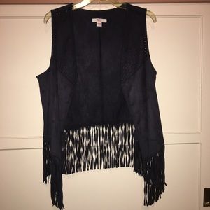 Mossimo Faux Suede Fringe Vest
